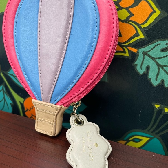 Kate Spade New York Hot Air Balloon Leather Coin Purse w/ Charm - Picture 4 of 10